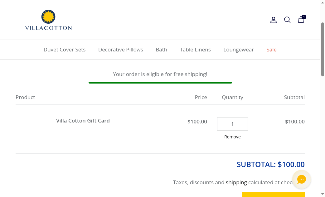 Villa Cotton cart page from run 20260827T142718-HALwg6vOjU